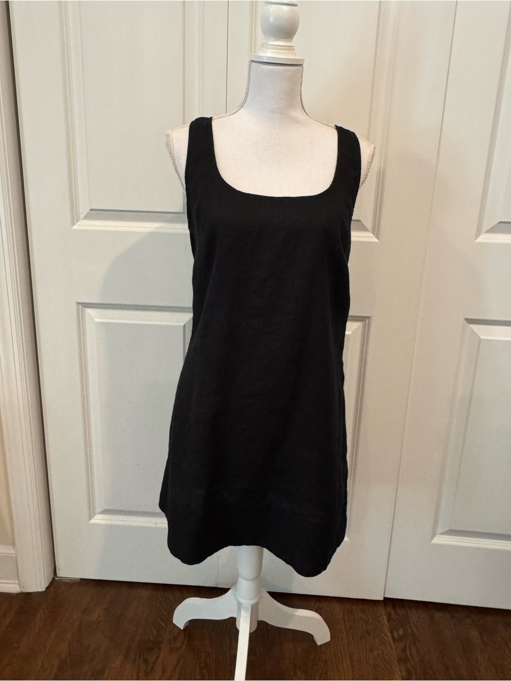 Madewell 100% Linen Cross-Back A-Line Mini Dress in True Black - Size 6